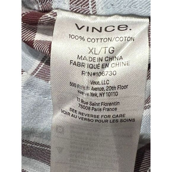 Vince Mens Classic Fit Cotton Plaid Button Down Shirt Multicolor Size XL - Picture 4 of 6